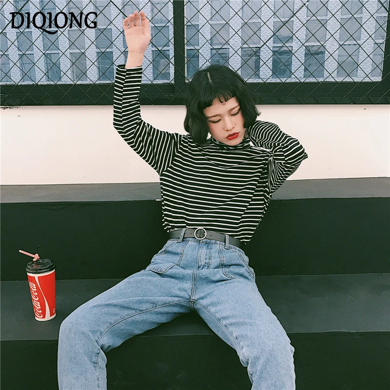 Diqiong 2018 ulzzang harajuku рубашка Женская топы Корейская Весенняя женская одежда Зимняя
