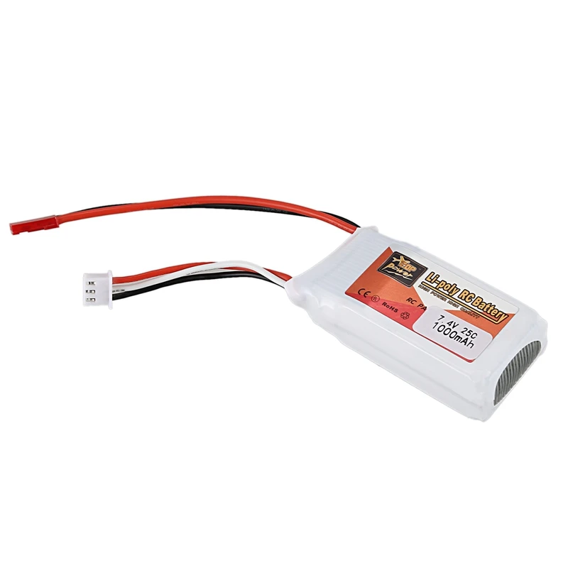 ZOP POWER аккумуляторная батарея 7 4 В 1000 мАч 2S 25C Lipo разъем JST для радиоуправляемого