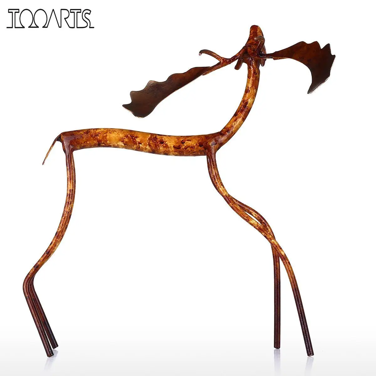 Tooarts Металлическая статуэтка головы лося для домашнего декора в