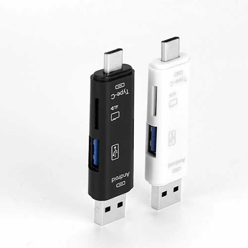 

Высокоскоростной кардридер 3-в-1 OTG Type-C USB 2,0 Micro-USB TF Micro-SD