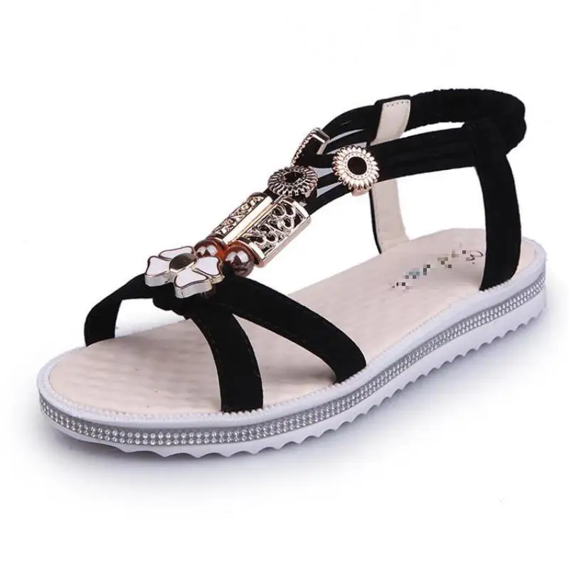 Сандалии для девочек Новинка 2017 года стильные удобные сандалии на плоской