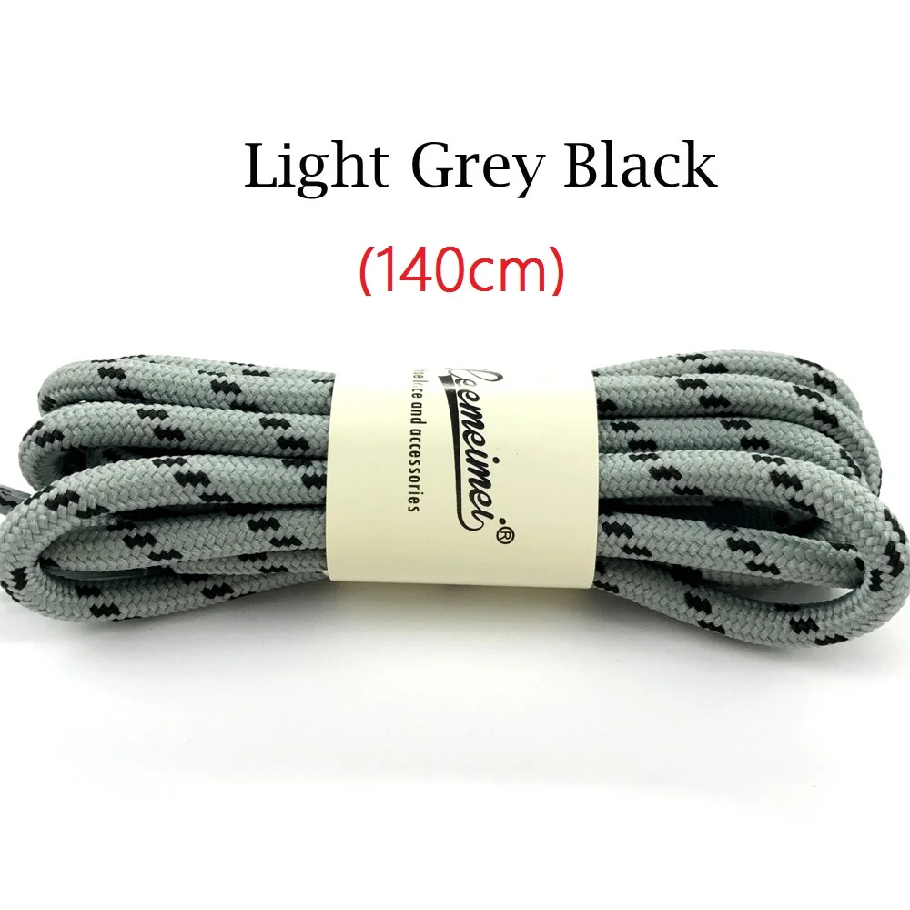 light grey black 140 см шнурки многоцветные круглые туфли кружева уличные спортивные повседневные Пешие прогулки скольжения веревки кроссовки с шнурками Катание на коньках ботинки - Цвет: light grey black