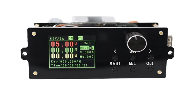 6005S USB Связь постоянного DC-DC Напряжение текущий понижающий Питание понижающий Напряжение преобразователя вольтметр с алюминиевой крышкой, 50В 5A 12 V