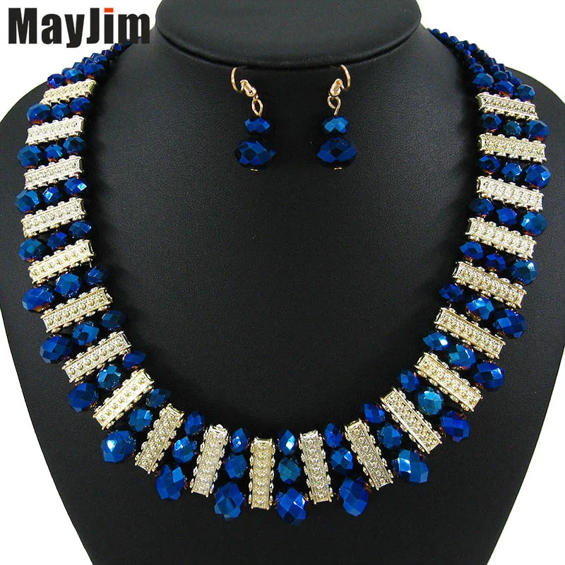 Женский комплект ювелирных изделий MayJim винтажный с африканскими бусинами и