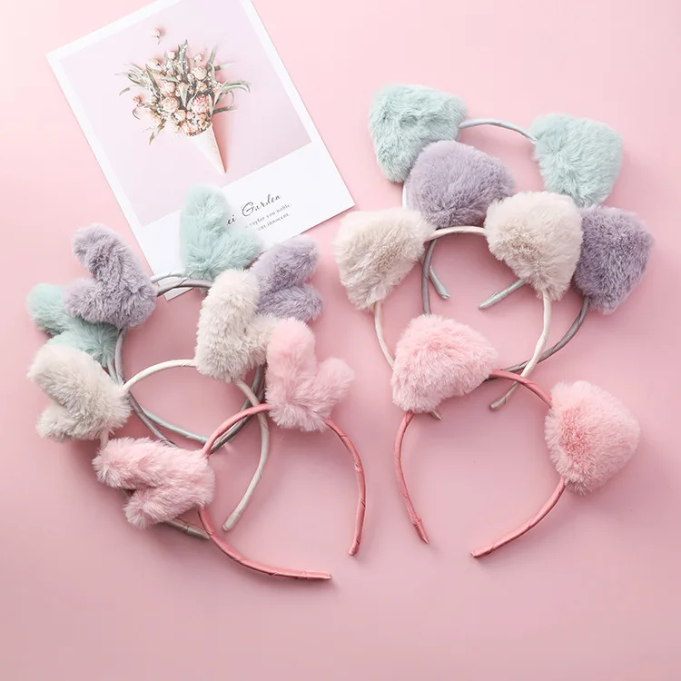 Korean Cute Girls Plush Headband Cat Ears Hair Band Antler Hairband Accessories Children Headwear Head HairBands | Детская одежда и