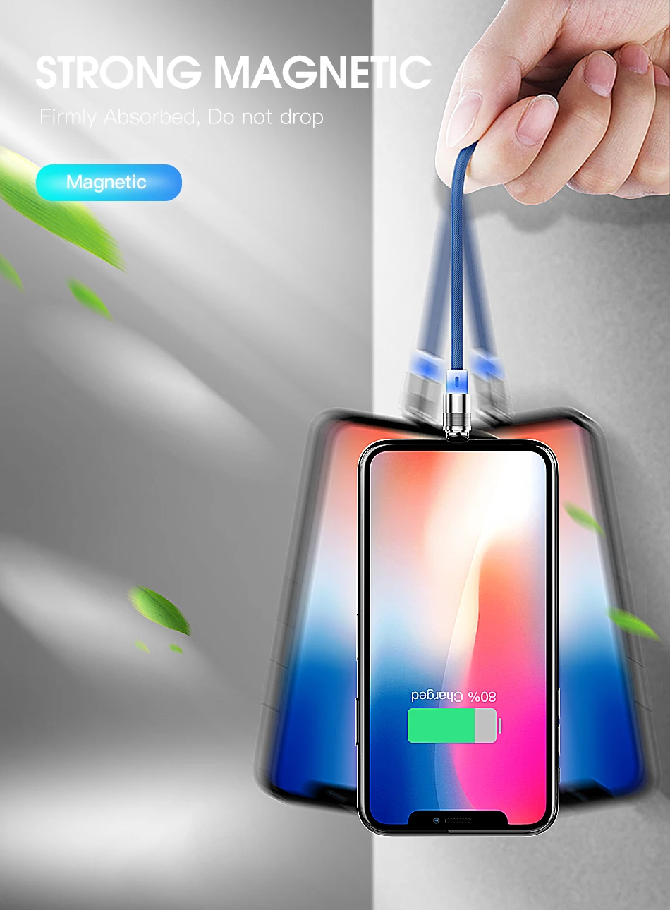 Магнитный кабель ACCEZZ для Apple iPhone X XS MAX XR Micro usb type C для samsung S10 S9, быстрая зарядка, магнитное зарядное устройство для сотового телефона
