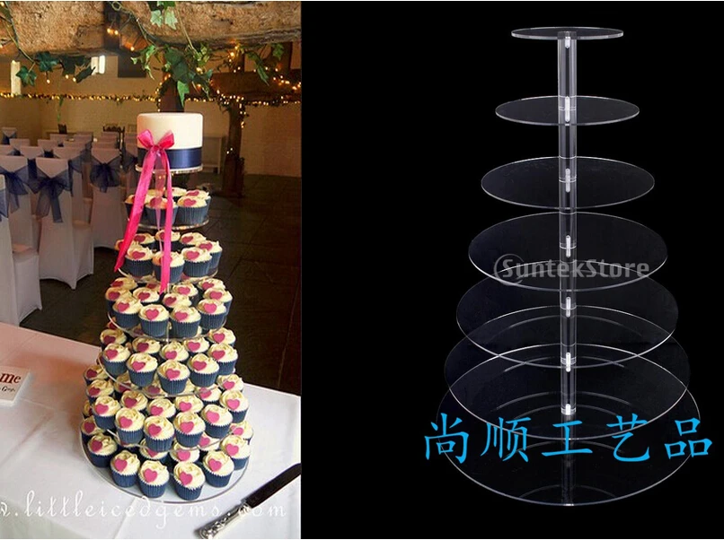 

7 tier acrylic cupcake cake stand for wedding