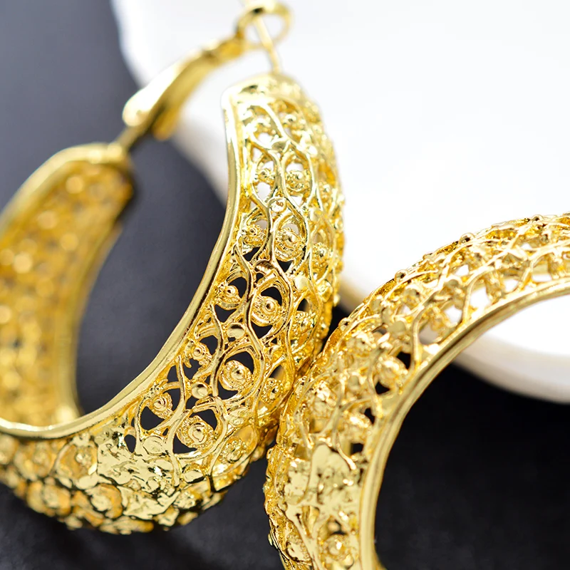 Классические большие круглые серьги-кольца Sunny Jewelry для женщин
