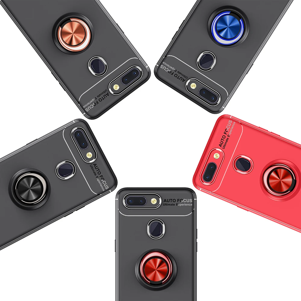 For Xiaomi Mi 8 Lite Case Metal Ring Holder Celular Magnetic Kickstand Soft Silicon Phone Bags Cases Covers |