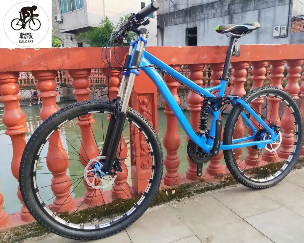 Kalosse 190 мм Полная подвеска 27 5 дюйма горный велосипед AM гидравлические тормоза 24
