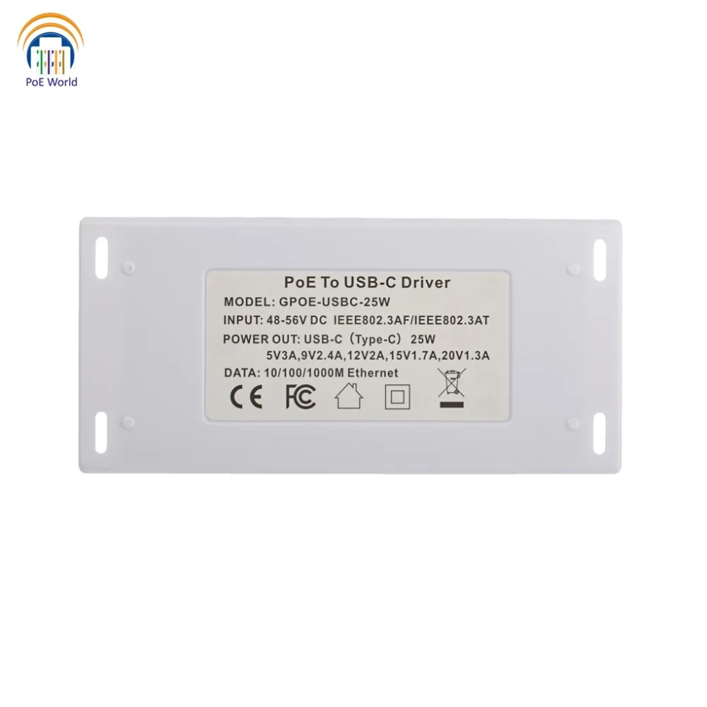 Гигабитный PoE сплиттер POE Plus к usb type C Питание с разделенным Ethernet передачи данных 100/1000 Работает с любым 802.3at переключателем