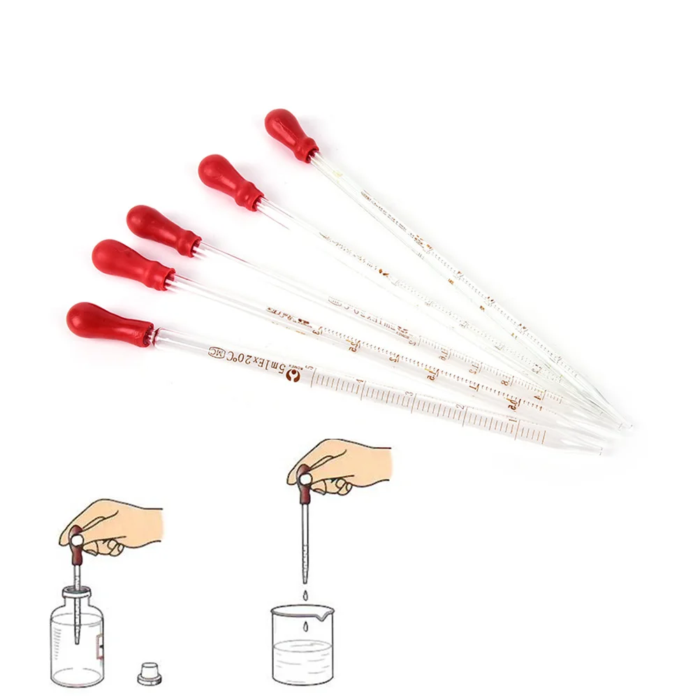 

1pc laboratory chemistry dropper dispensing Lab Supplies 0.5ml 1ml 2ml 3ml 5ml Glass pipette with rubber bulb