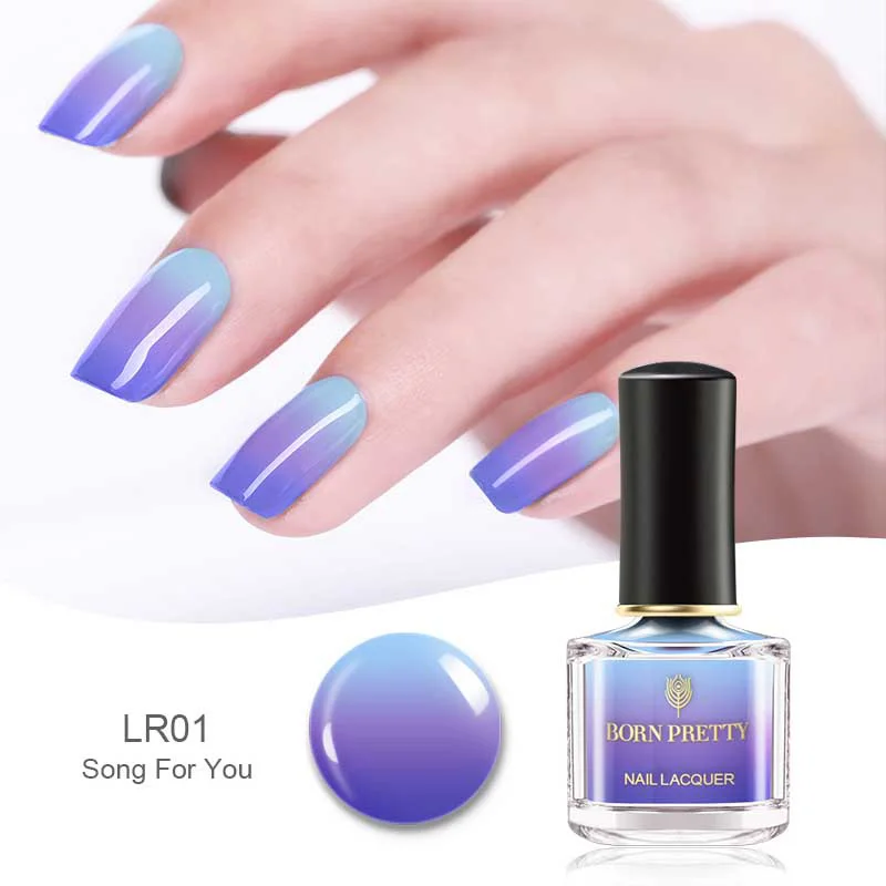 BP-LR01 BORN PRETTY 6 мл термальный лак для ногтей сверкающий температурный Цвет Изменение цвета красочное голографическое искусство ногтей лак дизайн - Цвет: BP-LR01