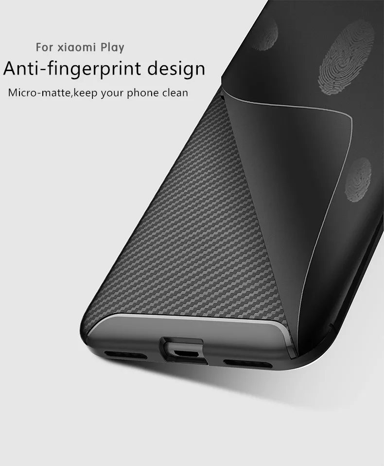 Чехол для Xiaomi Mi Play роскошный ударопрочный углеродный высококачественный мягкий