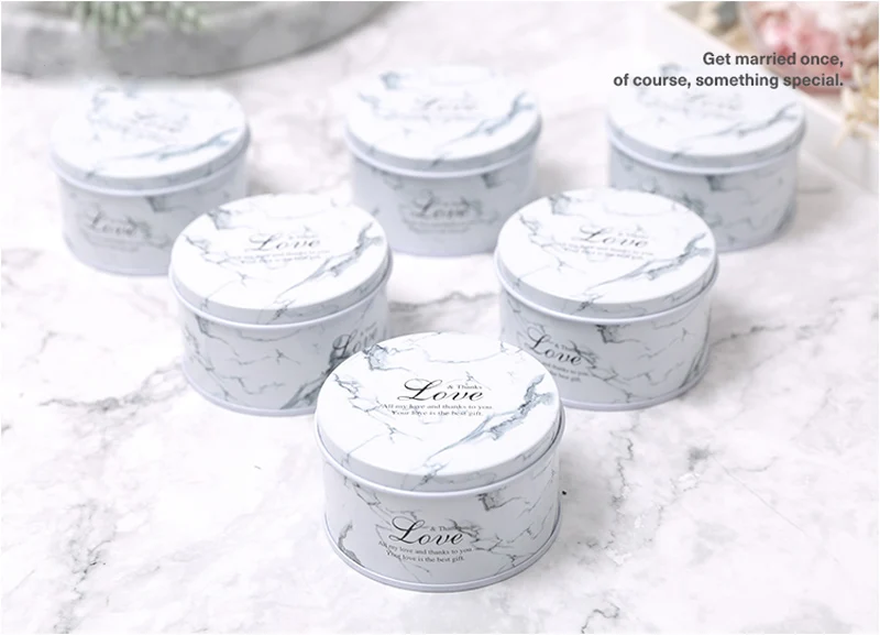 12pcs Mini Metal Marbling Candy Tin Box Wedding Favor Gift Box Jewelry Organizer Tea Soap Gift Storage Box Party Decoration