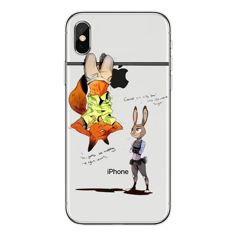 Чехол ZOOTOPIA с мультяшным кроликом для iPhone8 мягкий силиконовый чехол iPhone 7 7Plus 6S 5S SE