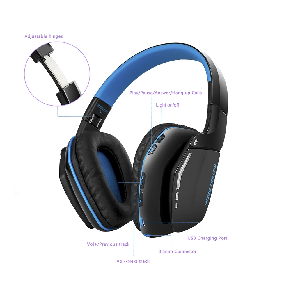 KOTION каждый Bluetooth наушники складные Беспроводной глубокий бас стерео PS4 игровой