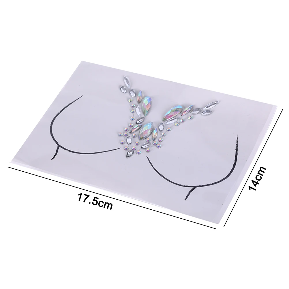 

Women Adhesive Crystal Bra Stickers Accessories Pasties Bra Breast Stickers 17.5*14cm