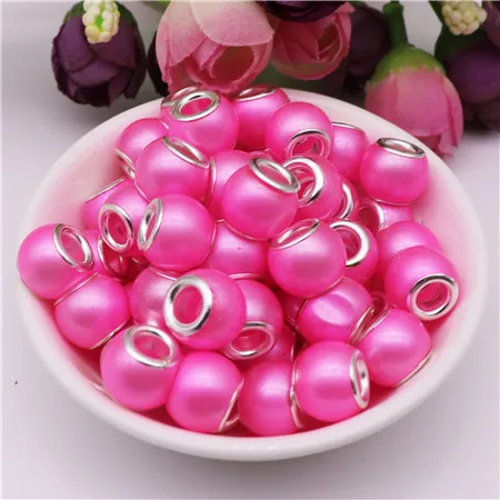 12mm Small beads 3 10 шт 16 мм большой круглой формы жемчужные Стеклянные европейские бусины для самостоятельного изготовления ювелирных изделий цепочка Ожерелье Большое отверстие бисера fit Pandora браслет - Цвет: 12mm Small beads 3