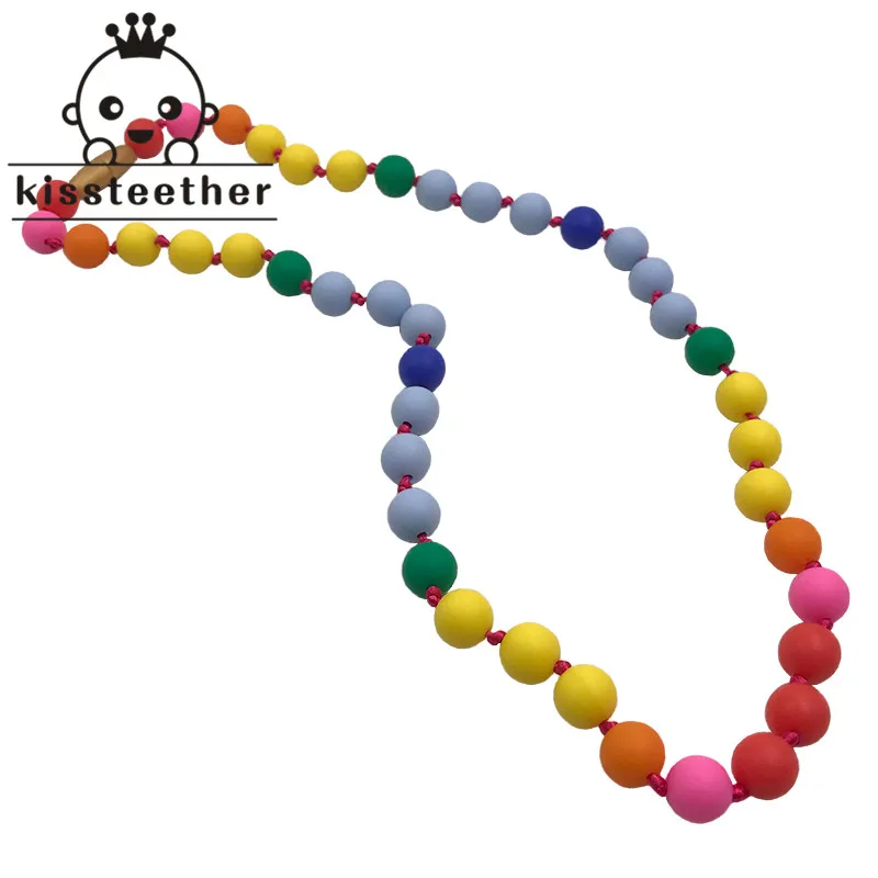 

Black Silicone Teething Necklace for Mom to Wear - FREE E-BOOK - BPA FREE and FDA Approved