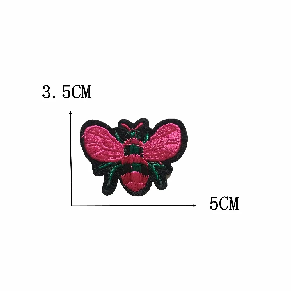 

New Arrival Pink Bee Embroidered Patches Iron on Bug Appliques Patch DIY Garmewnt Accessories Backpack Cloth Patches 5Pcs/lot