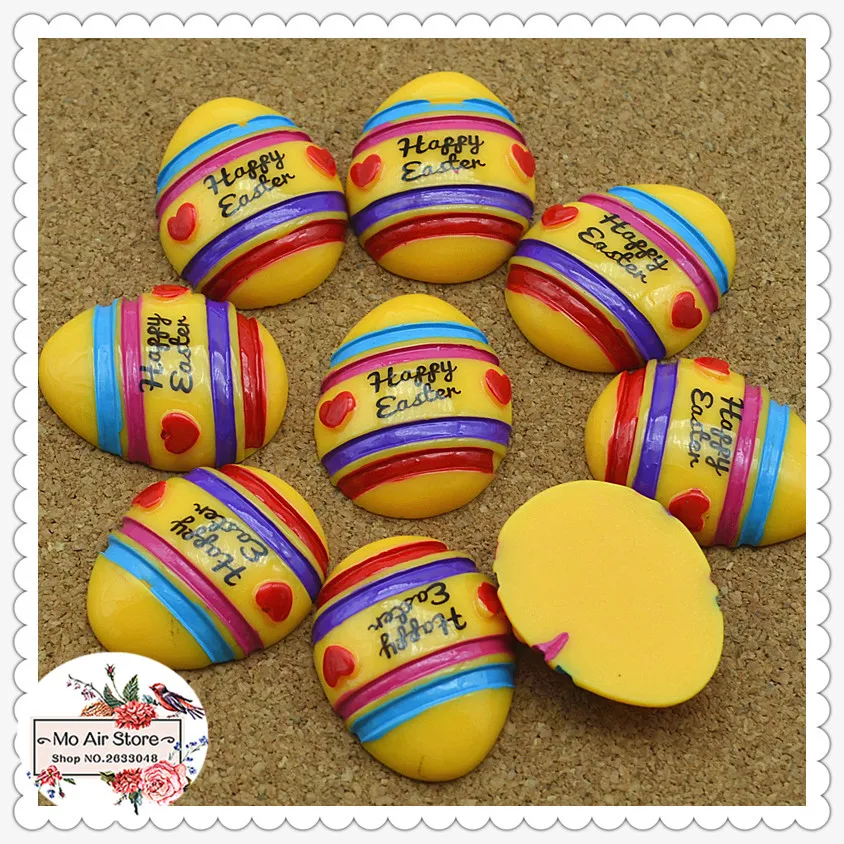 10 шт. полимерные пасхальные желтые яйца плоская на спине кабошон художественные