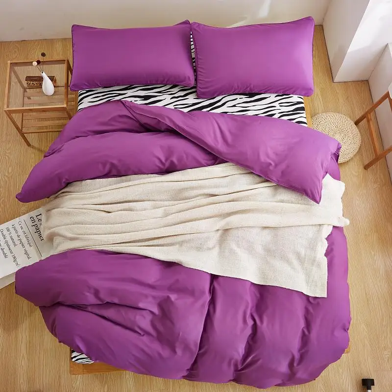 purple zebrastripe Оранжевый Постельный набор zebrastripe пододеяльник набор Pastroal Стиль Постельное белье летняя кроватка постельное белье для взрослых простыня пододеяльник - Цвет: purple zebrastripe