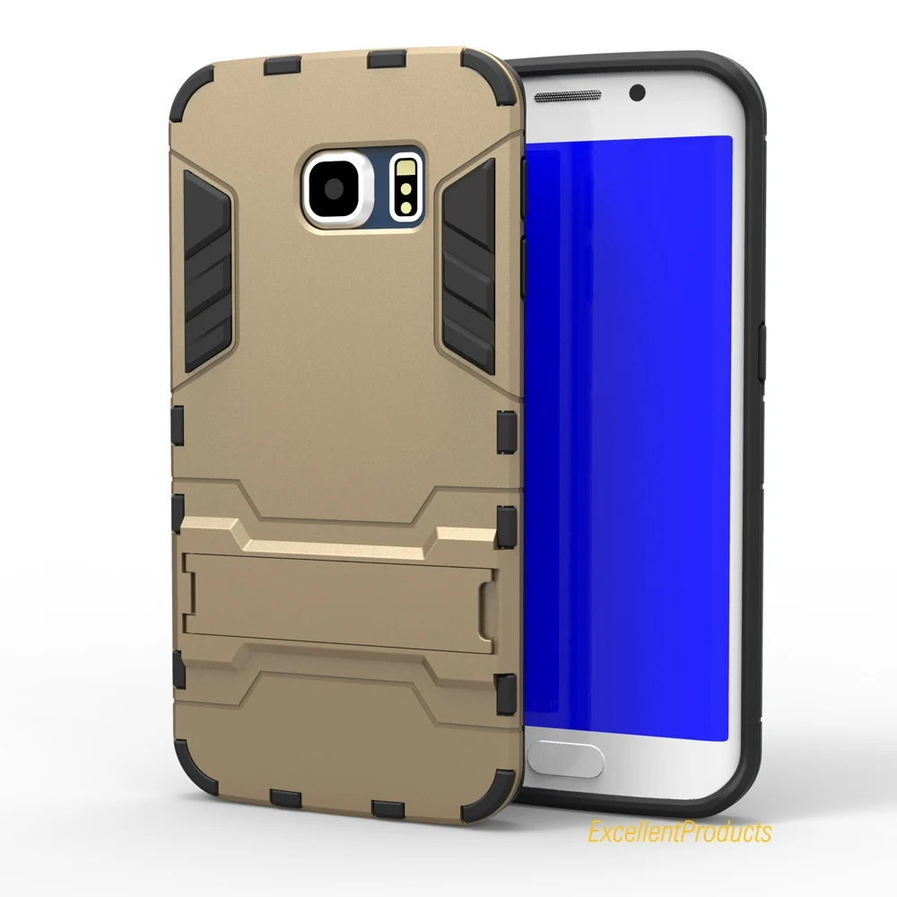 For Samsung S6 Edge Heavy Duty Hybrid Armor PC + TPU samsung galaxy s 6 edge Case Cover With Holder samsun shell | Мобильные