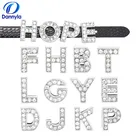 10 шт.лот 8 мм Серебристые полноразмерные Стразы с буквами-слайдерами подходят для браслета 8 мм Diy LSSL01