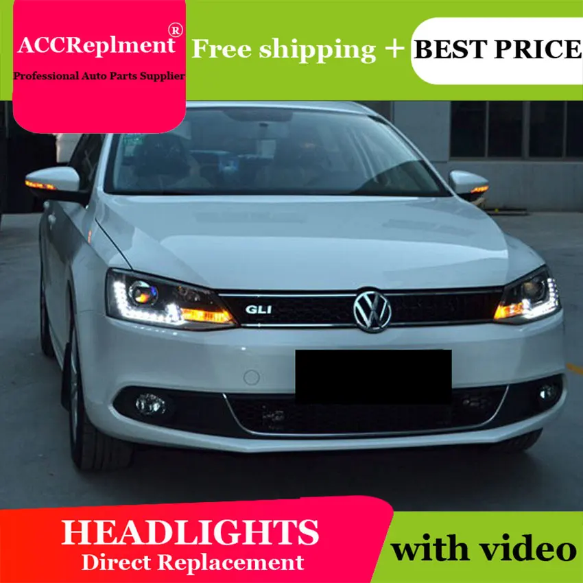 Автомобильный Стайлинг для VW Jetta MK6 фары светодиодный GTI drl Объектив Двойной Луч H7