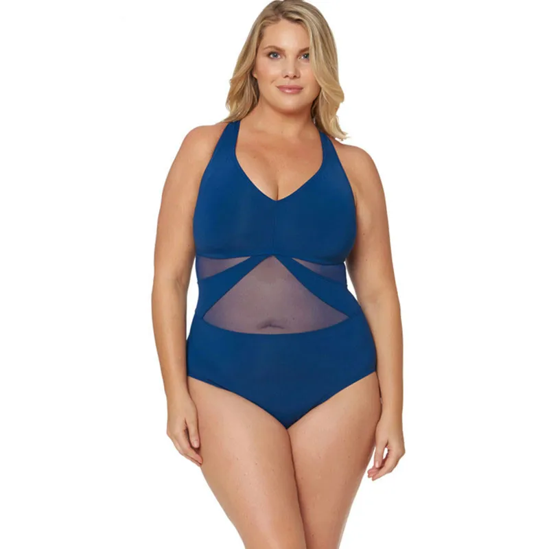 Купальник размера плюс XL 4XL на тонких бретельках Одноцветный белый черный