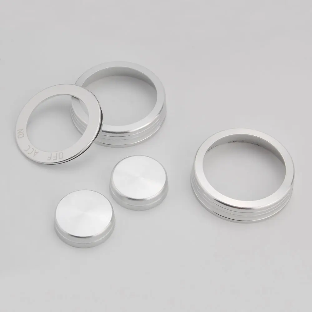 

5pcs/Set Car Interior Air Condition A/C Button Ignition Ring Cover Trim Molding For Hyundai Tucson 2016-2017