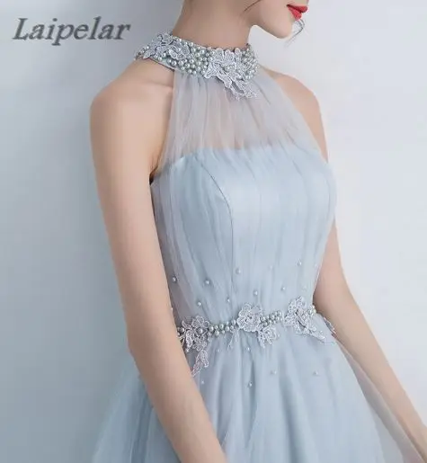 Laipelar коралловый абрикосовый женское шифоновое кружевное платье длинное для