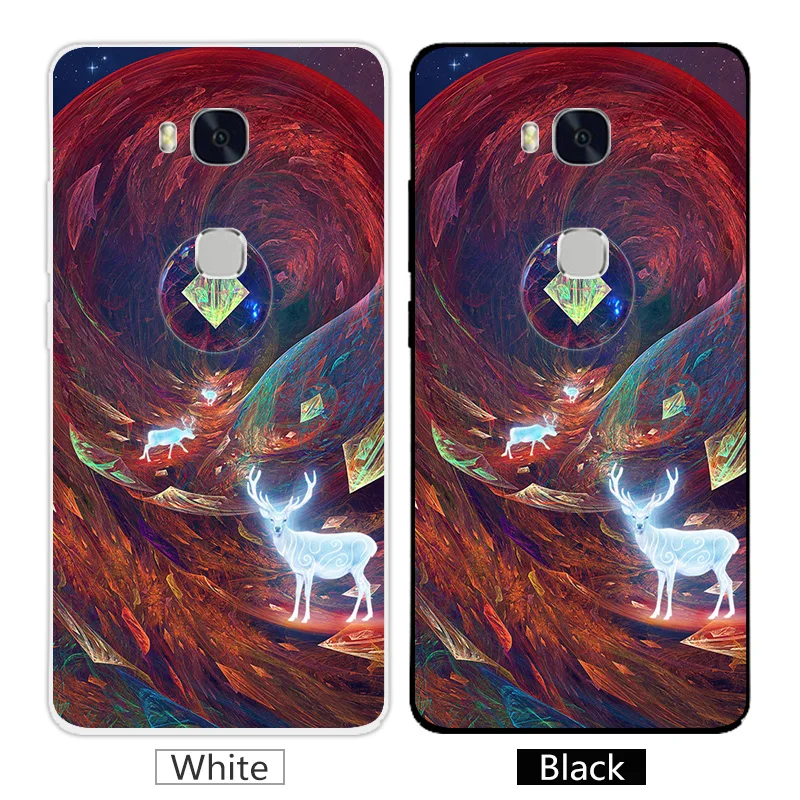 5.5inch for Huawei Honor 5X Colored Phone Case Soft Silicone Play Back Black Cover GR5 KIW-TL00 KIW-TL00H |