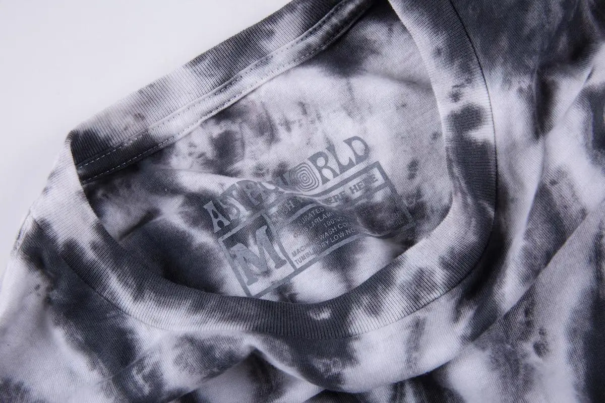 19SS Трэвиса Скотта Astroworld Tour футболка космонавта Tie Dye ткань уличная хип-хоп ASTROWORLD футболка Harajuku футболки для мужчин