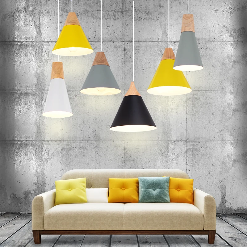 Современная светодиодная Подвесная лампа E27 в скандинавском стиле для гостиной