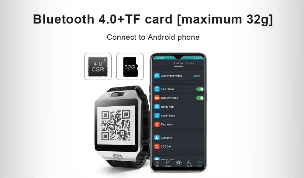 Смарт-часы QW09, Android 4,4, 3G, wifi, 512 МБ/4 ГБ, Bluetooth, 4,0, реальный шагомер, sim-карта, вызов, Смарт-часы для мужчин и женщин, PK DZ09