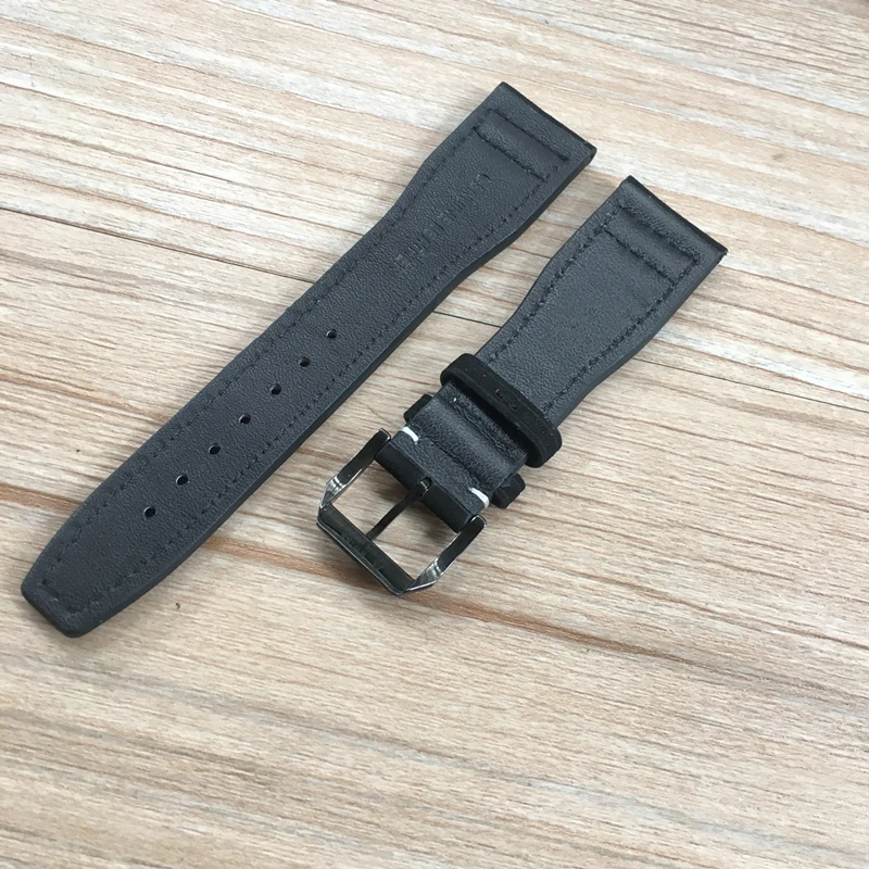 22mm Brown Black Men Mate Genuine Leather Watchband Strap High Quality Wristband Belt Bracelet for IWC Portugal Pilot Bracelet