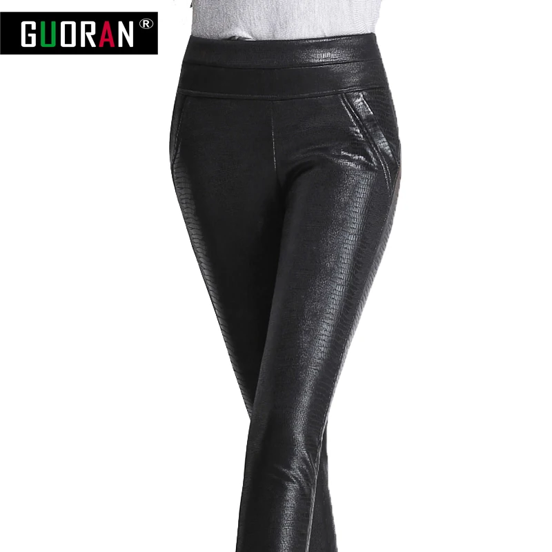 Большие размеры 4XL женские кожаные штаны леггинсы из искусственной кожи