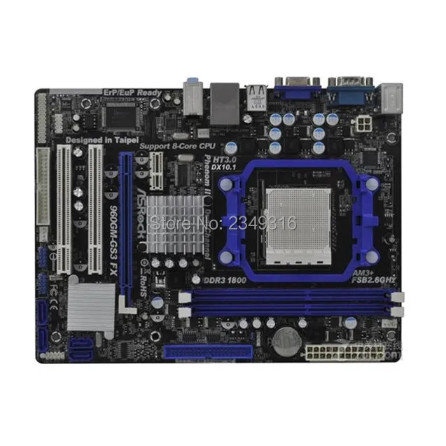 Для ASRock 960GM GS3 FX оригинальная б/у настольная материнская плата 760G разъем AM3 + DDR3 SATA2