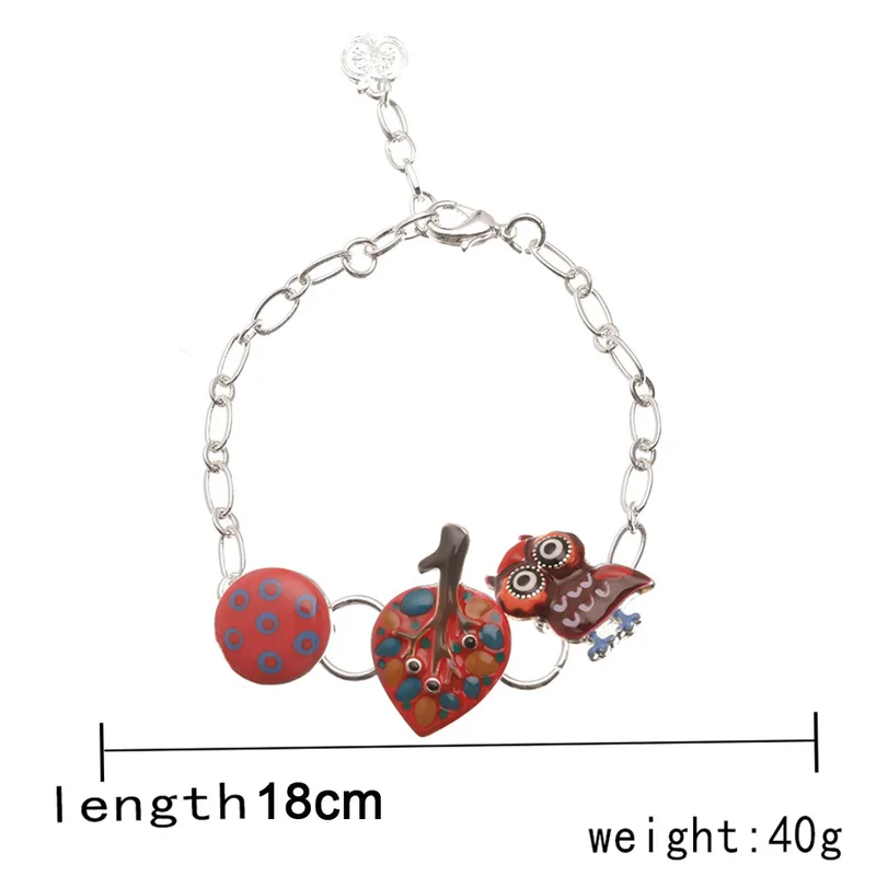 Милые Браслеты с деревом совы для девочек и детей модный эмалевый металлический