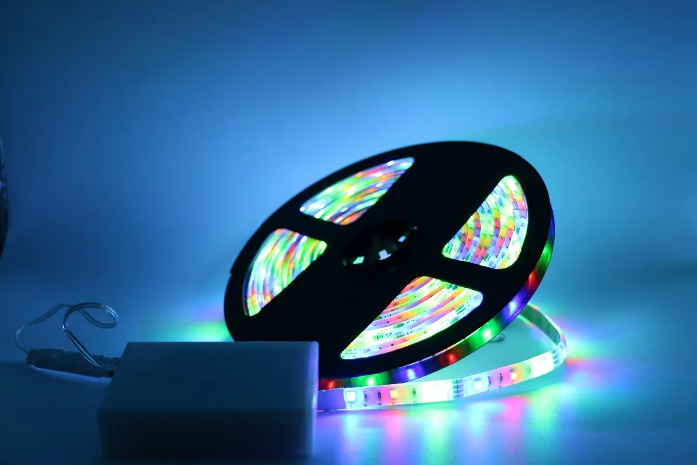 Светодиодный светильник на батарейках 3528 RGB, 5 В, портативный водонепроницаемый гибкий светодиодный светильник 2835 SMD 60 Светодиодный/м, Ночной светильник, Рождественский Декор