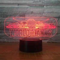 2018 world tank car 3d night light electric illusion 3d lamp led 7 color changing usb touch desk lamp for kids birthday gift
