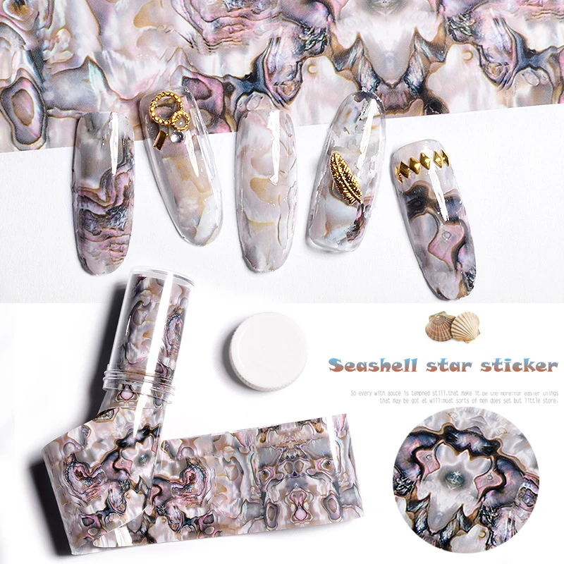 Nu-TATY Nail Star Sticker Shell Irregular Applique Air Heat Transfer Tools nail sticker | Красота и здоровье