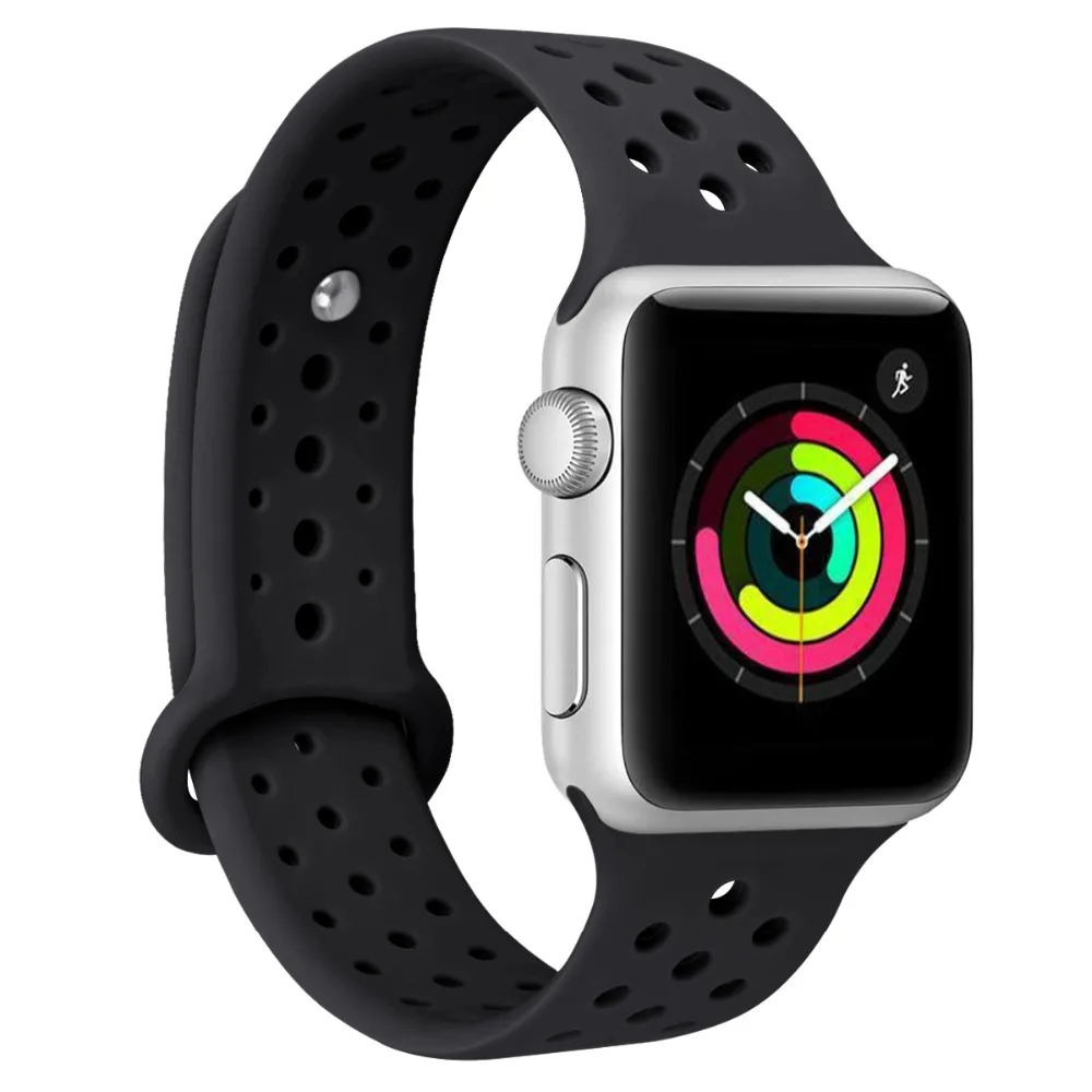 Спортивный силиконовый ремешок для часов Apple watch 42 мм 38 40/44 correas iwatch 4/3/4 2/1 браслет