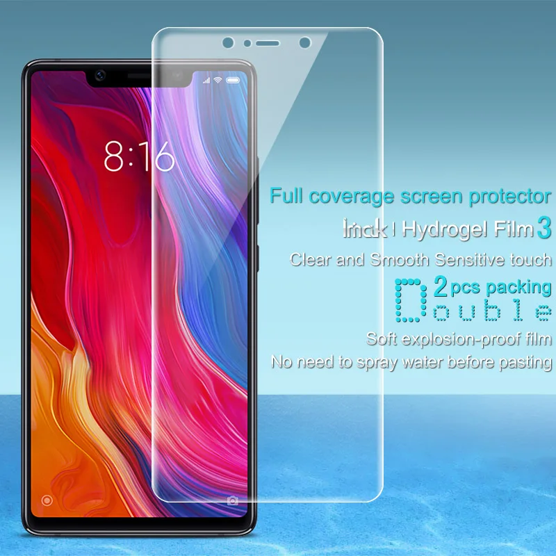 Гидрогелевая пленка Imak Для Xiaomi Mi 8 SE защитная с полным покрытием мягкая Передняя и