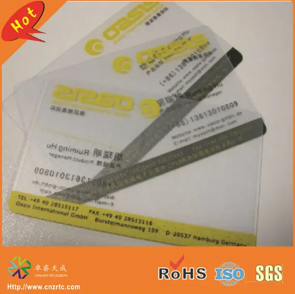 (200pcs/lot)CR80 credit card size one side printing plastic pvc transparent club card