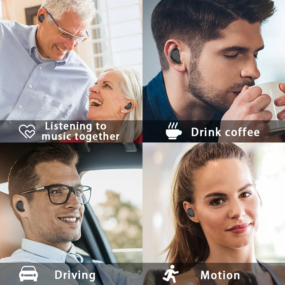 Беспроводные наушники Bluetooth HD стерео водонепроницаемые TWS спортивные гарнитура с
