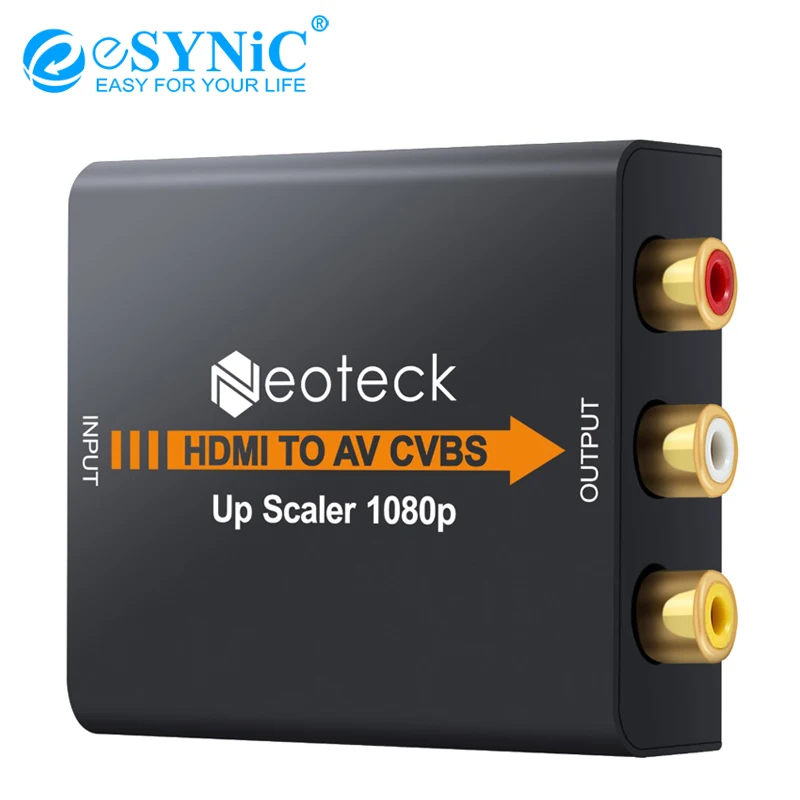 ESYNiC HDMI к 3RCA CVBS композитный видео конвертер с USB кабель питания NTSC PAL выход + аудио R/L