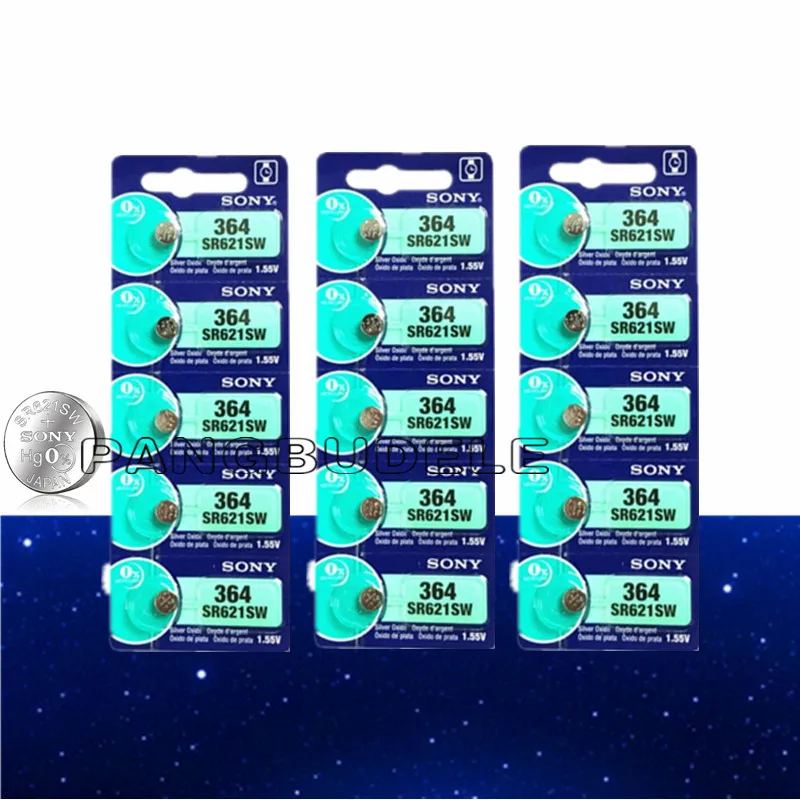 Новый 15 шт. 100% D'origine 364 SR621SW V364 SR60 SR621 AG1 Montre мА/ч. аккумулятор бутона ворс Сделано в